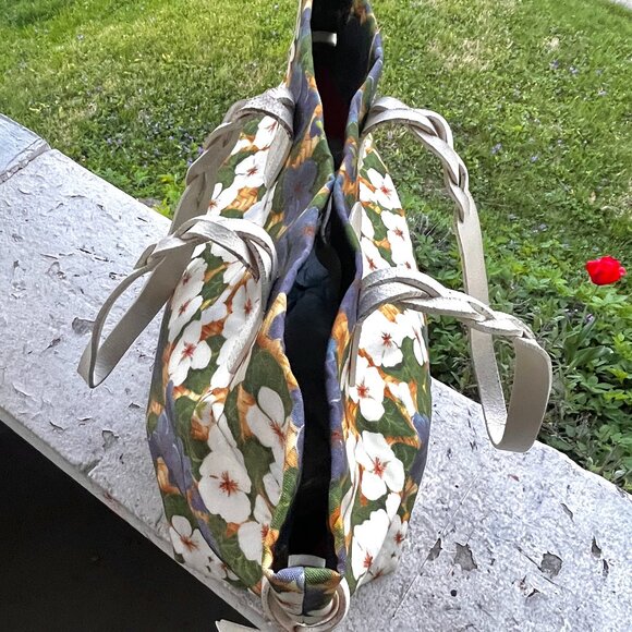 DOONEY & BOURKE Petunia Blue Leisure Shopper Tote Bag Floral Braided Top Handle - Picture 4 of 12